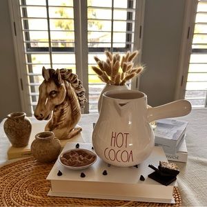 2020 RAE DUNN Christmas Hot Cocoa Pot Pitcher - HOT COCOA (Red Letters)
